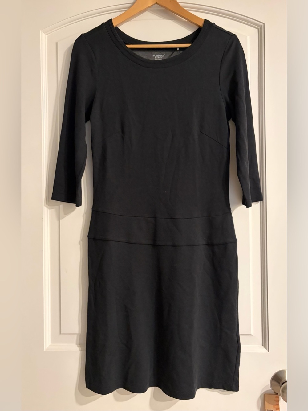 Toad & Co Dress Nixi Drop Waist Stretch Charcoal Grey Medium Pocketed